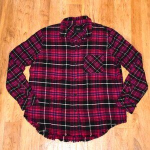 Rails Brock Fuschia Plaid Button Front Shirt Sz‎ L